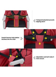 VEEYOO Hook On Chair Veeyoo Clip On High Chair Folding Fast Table Chair With Storage Bag Portable Baby Feeding Seat Attach To Table For Home And Travel  - Image 4