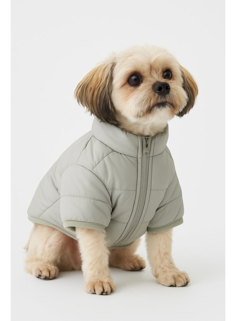 سترة رياضية مبطنة من الألياف الدقيقة للكلاب باللون الرمادي - Image 1