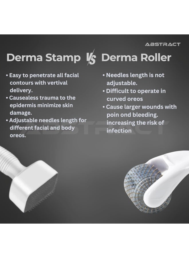 Derma Stamp with adjustable titanium needles – 140 micro-needles for skin, scalp and beard care - Image 4