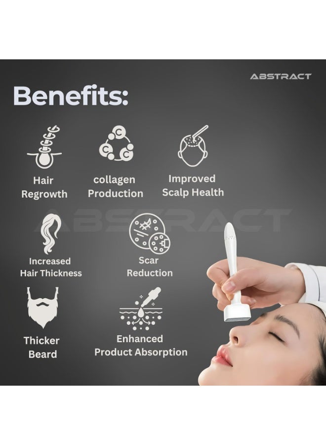 Derma Stamp with adjustable titanium needles – 140 micro-needles for skin, scalp and beard care - Image 5