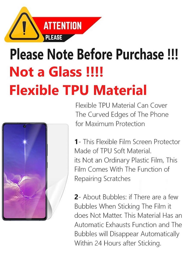 Unipha Flexible TPU Screen Protector Designed For Samsung Galaxy S10 Lite Clear HD Self Healing Unbreakable Film - Image 2