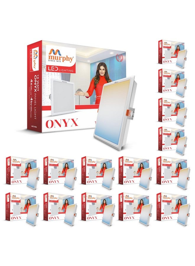 Murphy 10W Recessed Square Trimless LED Panel Light | 3-in-1 Colour Changing - Cool White/Neutral White/Warm White - Pack of 15 - Image 1