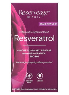 Reserveage Resveratrol Trans-Resveratrol 500 mg 60 Veggie Capsules 