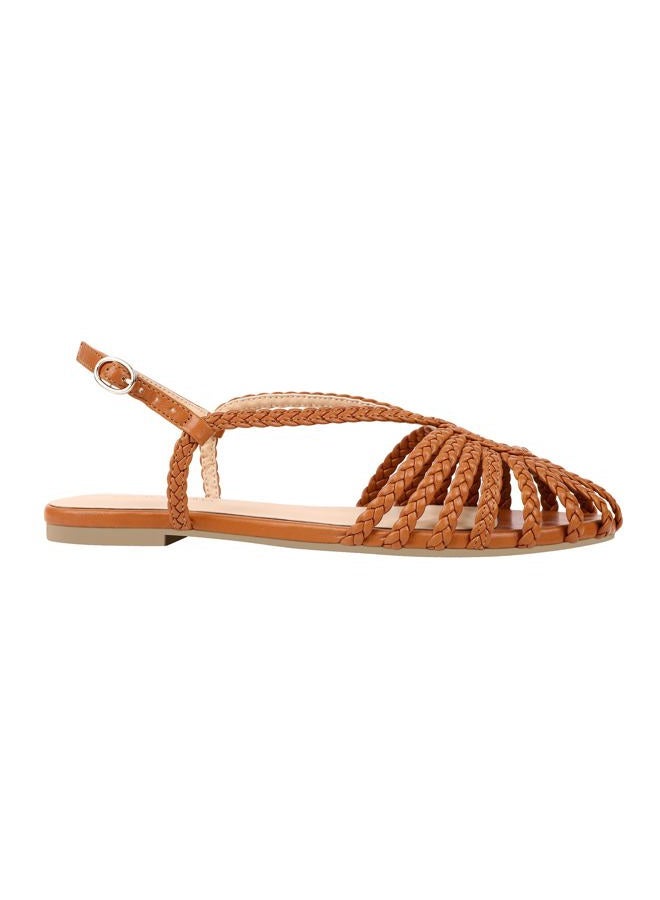 PIZZ ANNU Women's Sophia Braided Flat Sandals Comfortable Memory Foam Walking Shoes Summer Gladiator Slingback Ankle Strap Strappy Sandals, Brown, 9 - Image 3