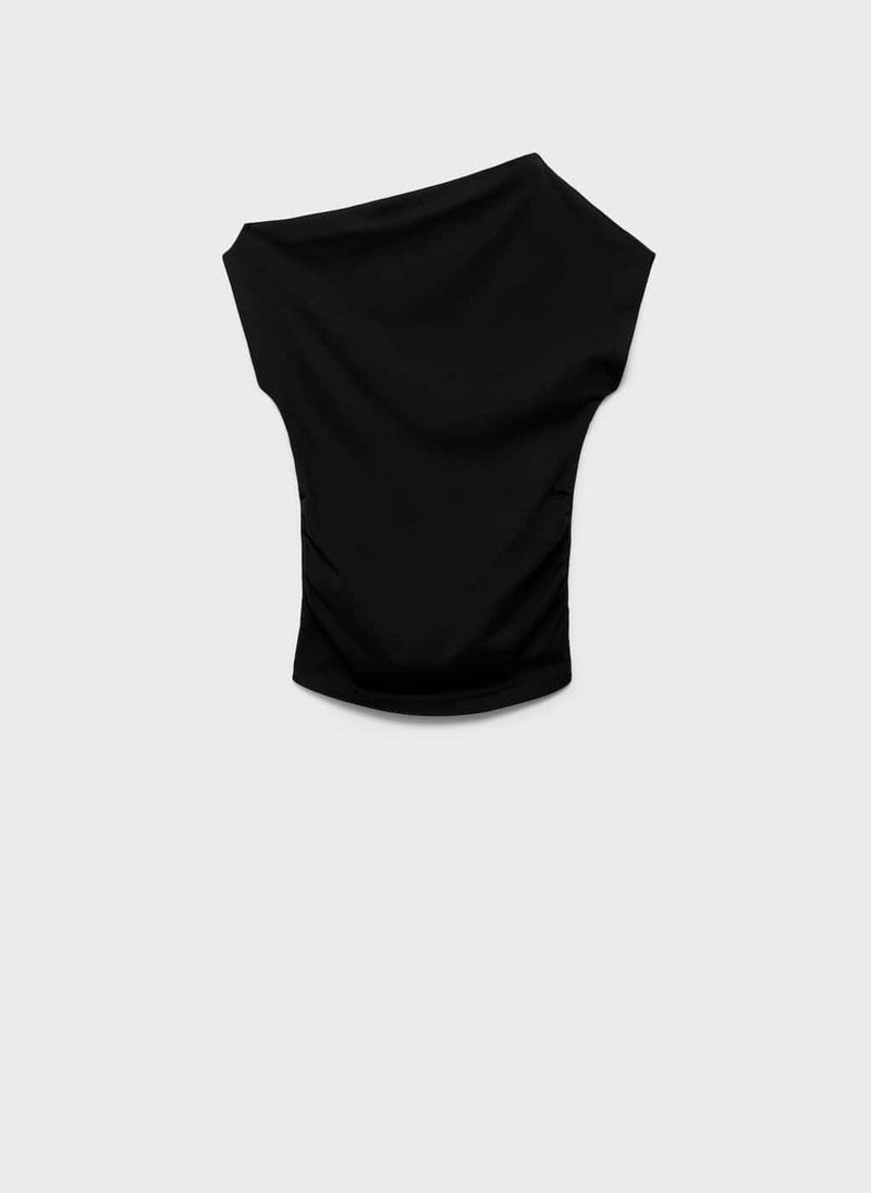 MANGO - Casual Asymmetrical Linen Top - Image 1