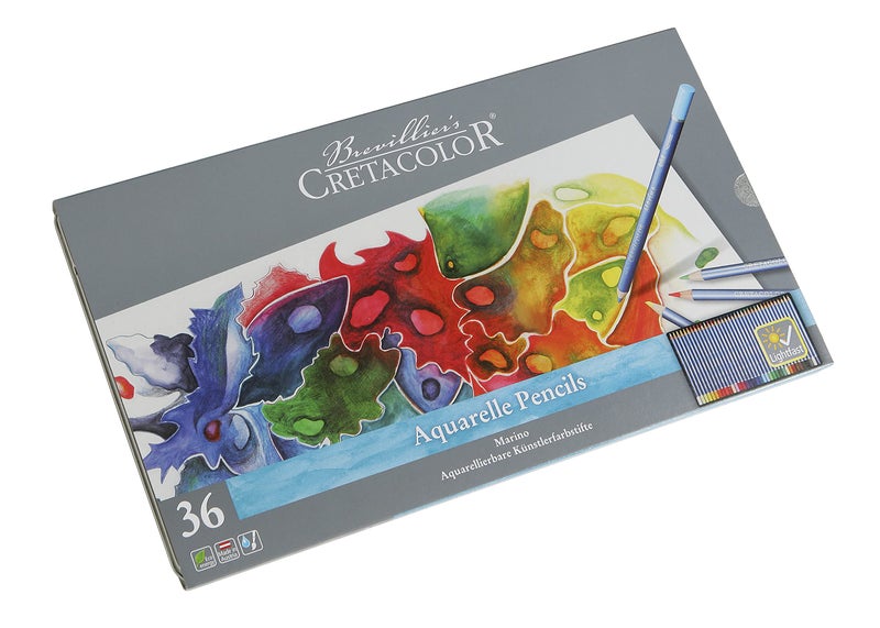 CRETACOLOR Marino Aquarelle Watercolor Pencil Set of 36 (Water Soluble Colour Pencils),Assorted,36 Count (Pack of 1),240 36 - Image 2