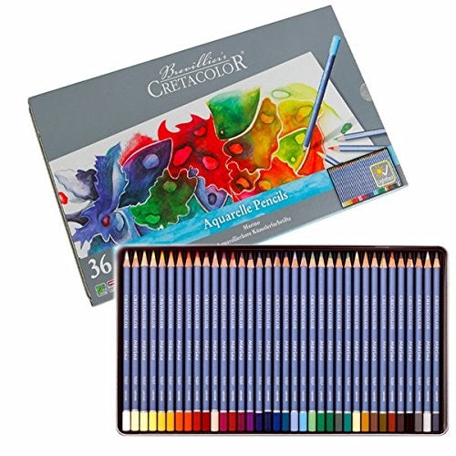 CRETACOLOR Marino Aquarelle Watercolor Pencil Set of 36 (Water Soluble Colour Pencils),Assorted,36 Count (Pack of 1),240 36 - Image 1