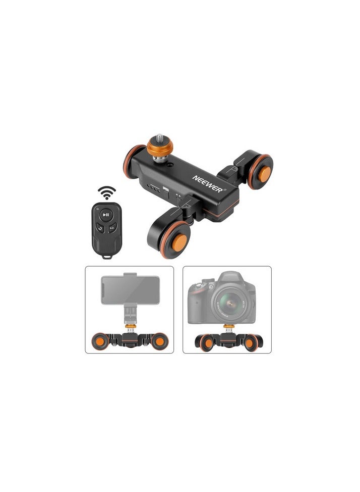 Neewer 3-Wheels Wireless Video Camera Dolly – 3-Speed Motorized Autodolly with Remote (Supports 3 kg Load) black - Image 1