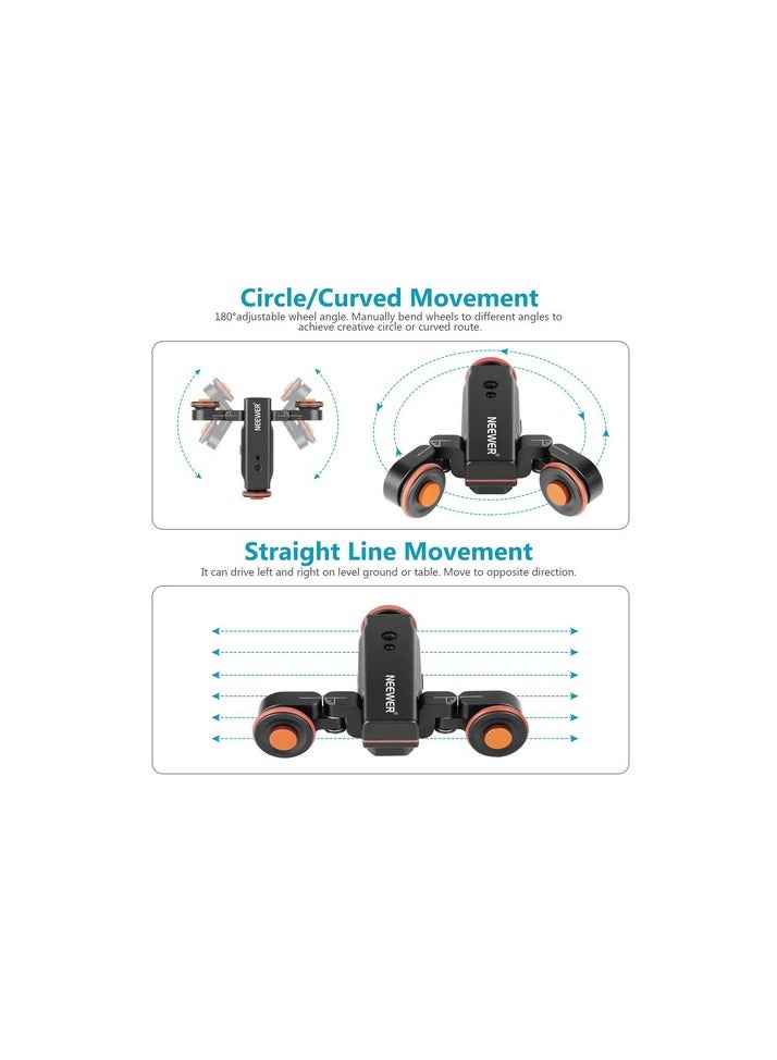 Neewer 3-Wheels Wireless Video Camera Dolly – 3-Speed Motorized Autodolly with Remote (Supports 3 kg Load) black - Image 4
