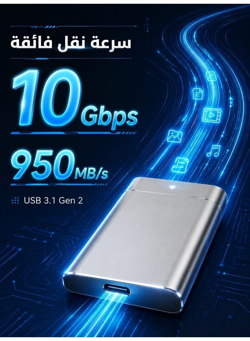 60GB Portable External Hard Drive - Ultra Slim USB 3.0 External Hard Disk with Metal Shell, 8MB Cache & LED Indicator for Data Transfer and Storage Expansion - Image 3