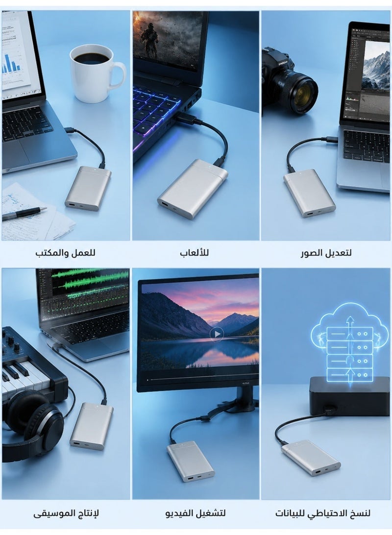 60GB Portable External Hard Drive - Ultra Slim USB 3.0 External Hard Disk with Metal Shell, 8MB Cache & LED Indicator for Data Transfer and Storage Expansion - Image 4