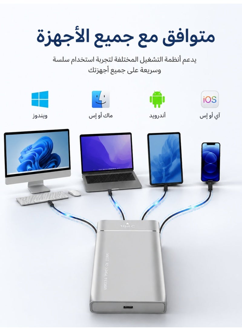 60GB Portable External Hard Drive - Ultra Slim USB 3.0 External Hard Disk with Metal Shell, 8MB Cache & LED Indicator for Data Transfer and Storage Expansion - Image 5