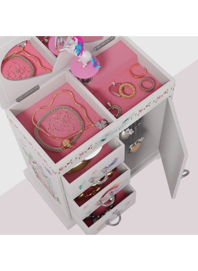 Pretty Me Unicorn Musical Jewelry Box for Kids - Unicorn Gifts for Girls, Ages 3-8, Best Princess Room Unicorn Toys Gift for Age 3, 4, 5, 6, 7, 8 Year Old Little Girl - Birthday Present Toy Ideas Music Box - Image 3