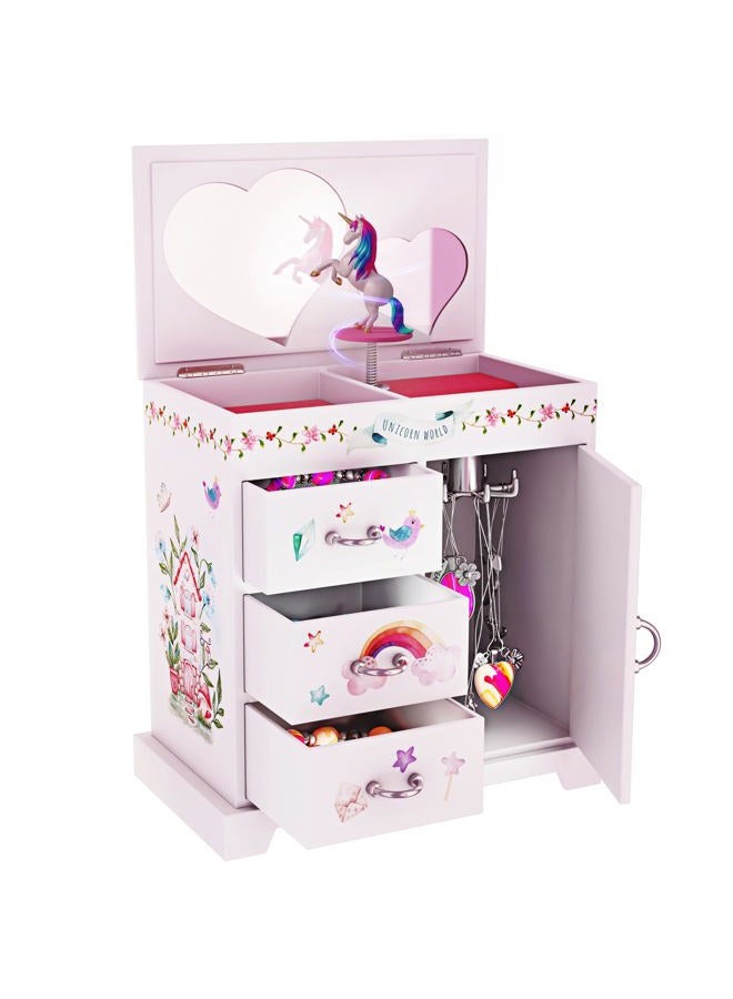 Pretty Me Unicorn Musical Jewelry Box for Kids - Unicorn Gifts for Girls, Ages 3-8, Best Princess Room Unicorn Toys Gift for Age 3, 4, 5, 6, 7, 8 Year Old Little Girl - Birthday Present Toy Ideas Music Box - Image 1