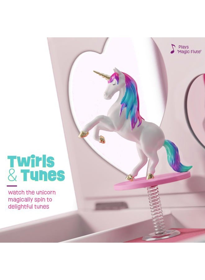 Pretty Me Unicorn Musical Jewelry Box for Kids - Unicorn Gifts for Girls, Ages 3-8, Best Princess Room Unicorn Toys Gift for Age 3, 4, 5, 6, 7, 8 Year Old Little Girl - Birthday Present Toy Ideas Music Box - Image 4
