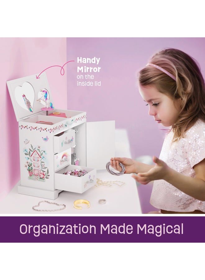 Pretty Me Unicorn Musical Jewelry Box for Kids - Unicorn Gifts for Girls, Ages 3-8, Best Princess Room Unicorn Toys Gift for Age 3, 4, 5, 6, 7, 8 Year Old Little Girl - Birthday Present Toy Ideas Music Box - Image 2