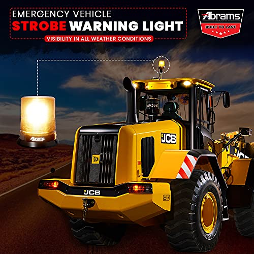 Abrams SAE Class-1 StarEye 4" Inch Dome 12 LED Magnet/Permanent Mount Construction Vehicle Warning Strobe Beacon Light - Amber - Image 3