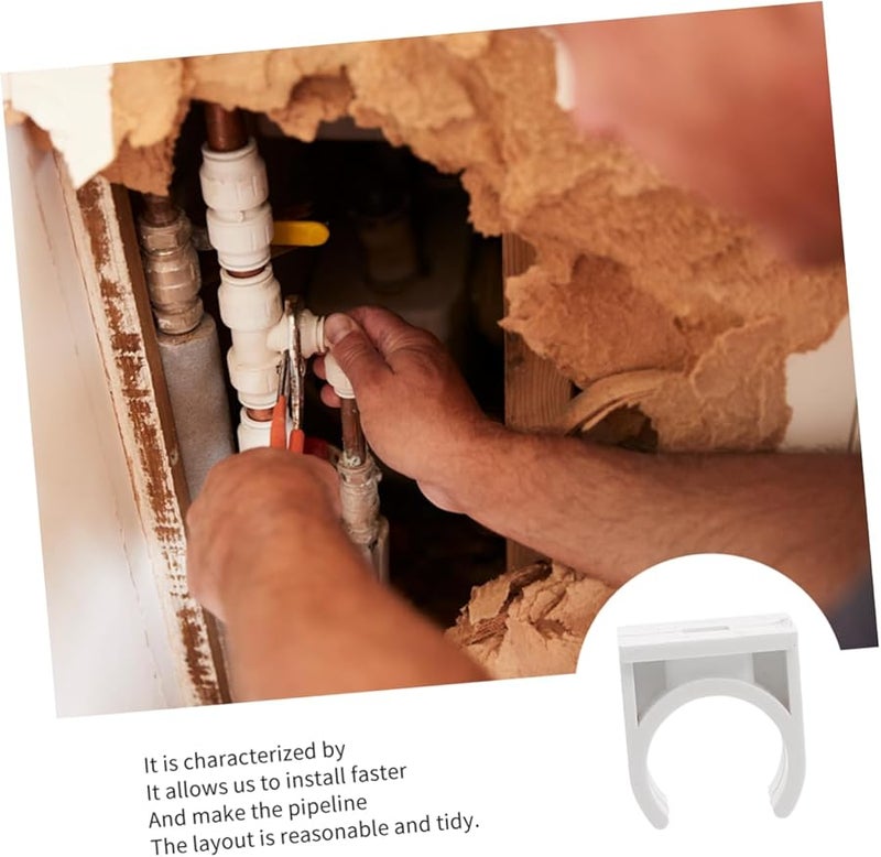 100 Pcs U Shape Pipe Clamps 3 8X3 5cm For Secure Pipe Fixing Easy Install Plumbing Industrial - Image 3