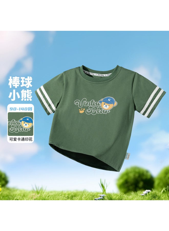 Bornbay 2025 Summer New Boys' Cool-feel Short Sleeve T-shirt - Color Block Casual Ice-touch Breathable Sports Running Top - Image 2