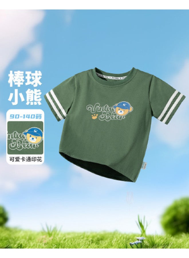 Bornbay 2025 Summer New Boys' Cool-feel Short Sleeve T-shirt - Color Block Casual Ice-touch Breathable Sports Running Top - Image 1