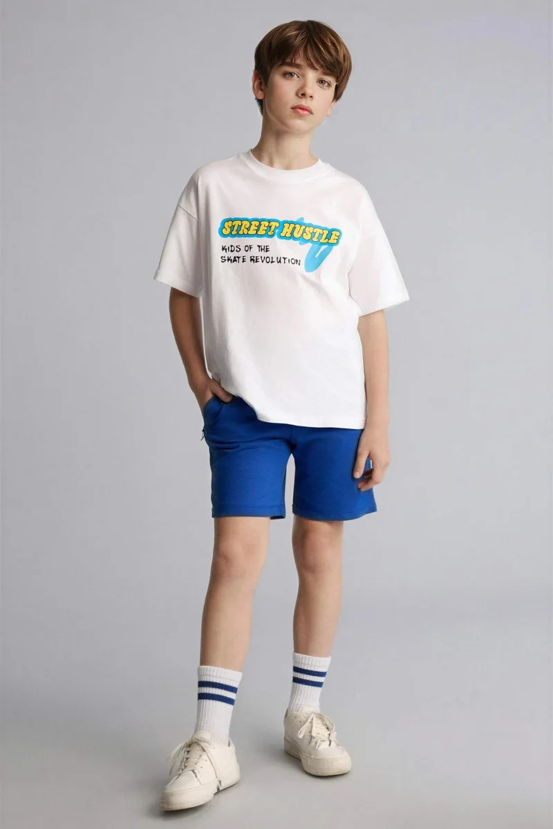 ديفاكتو Boy New Regular Fit Printed Short Sleeve T-Shirt
