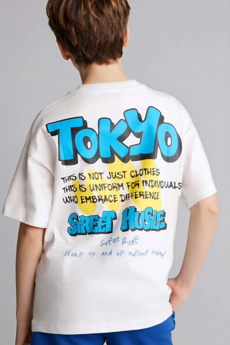 ديفاكتو Boy New Regular Fit Printed Short Sleeve T-Shirt
