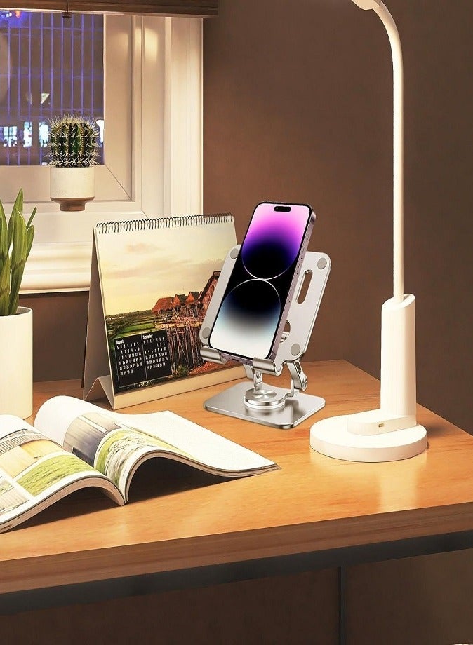 LIVVY iPad Stand 360° Rotatable Metal Tablet & Phone Stand for Desk | Adjustable Foldable Mount Compatible with iPad Pro/Air/Mini, iPhone 16 Pro Max, Galaxy Tab, Kindle, iPad 12.9, Drawing Set - Image 3