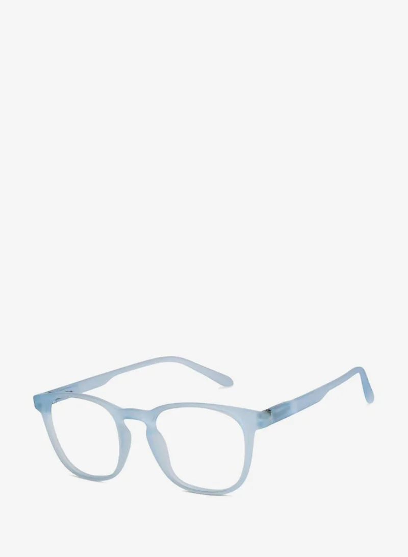 Lenskart Hustlr Powered Reading Glasses (+1.75) with Bluecut & Antiglare coating | Light Frames | Sky Blue Full Rim Square | For Men & Women | Medium | LH R17369