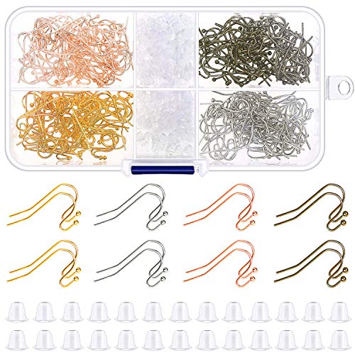 Earring Hooks Audab 480pcs Earring Making Kit Includes 240pcs French Earring Hooks Ear Wire and 240pcs Earring Backs for Jewelry Making Supplies and DIY Earring Making