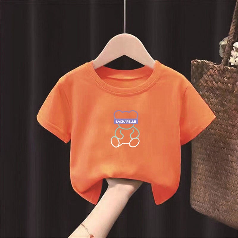 2167# Boys And Girls Short-Sleeved T-Shirt 100 Pure Cotton Children'S Round Neck All-Match Middle And Big Children'S Half-Sleeved Top - Image 5