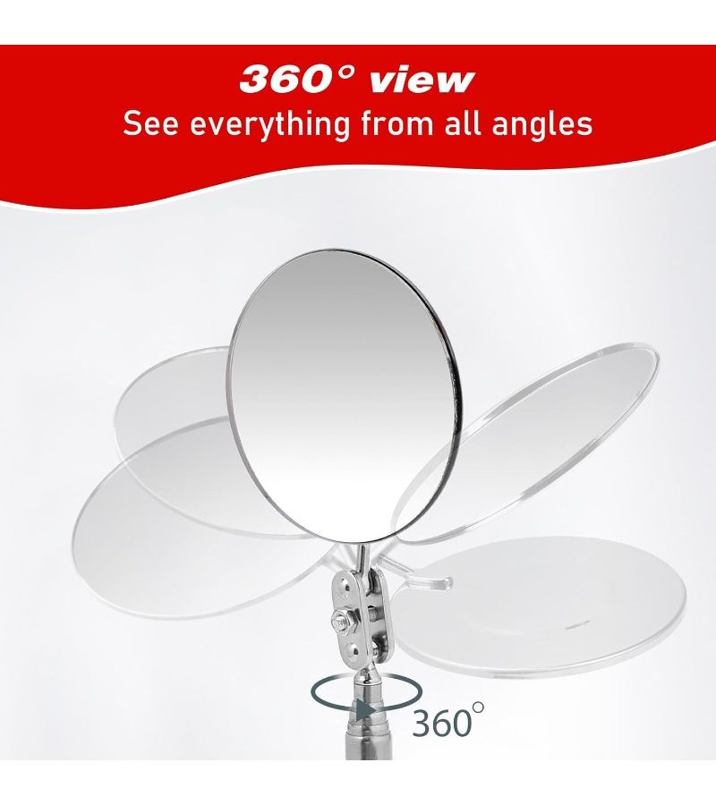 3pcs Set Extendable Round Inspection Mirror Auto Repair Tool For Small Parts Eyelashes Oral Observation - Image 5