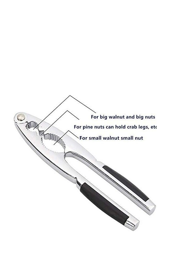 Oasisgalore - Nut Crackers Opener Seafood Sheller Heavy Zinc Alloy Nutcracker Pecan Walnut Plier Clip Tool with Non-Slip Handle - Image 1