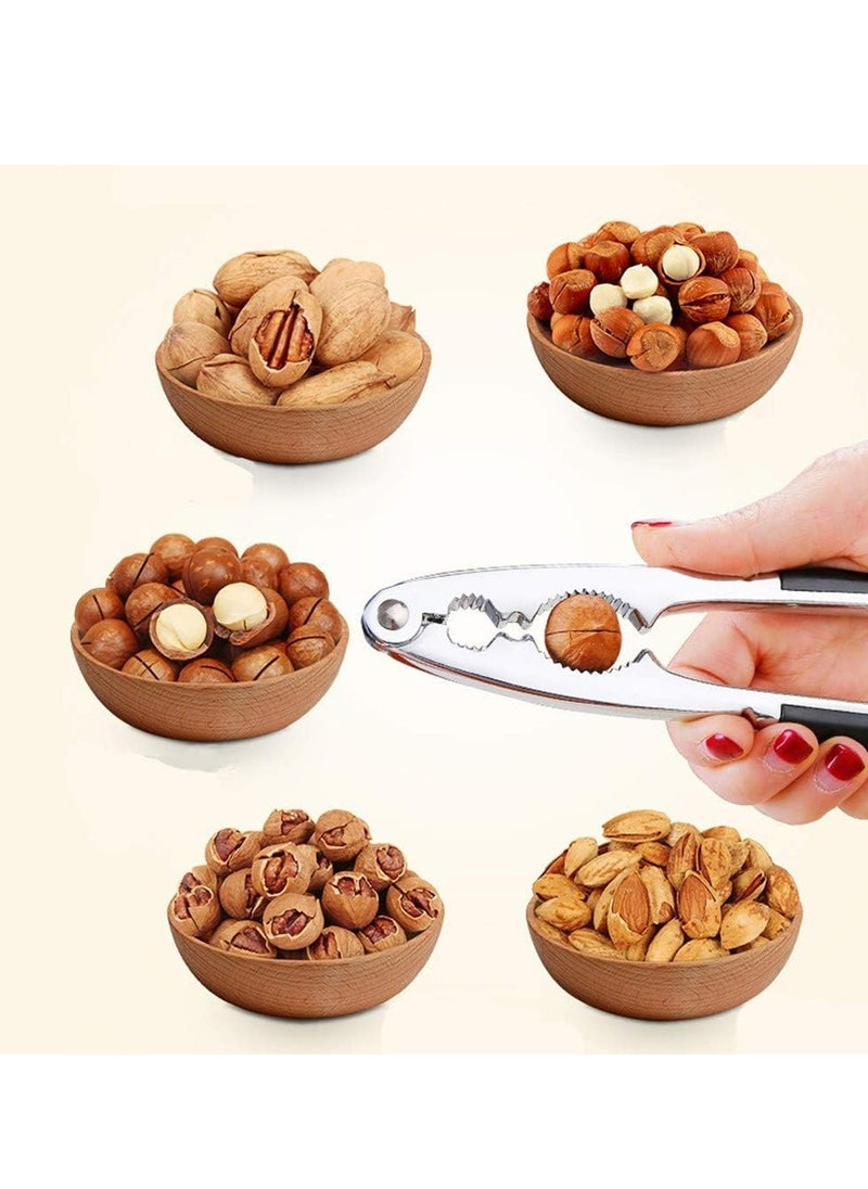 Oasisgalore - Nut Crackers Opener Seafood Sheller Heavy Zinc Alloy Nutcracker Pecan Walnut Plier Clip Tool with Non-Slip Handle - Image 1