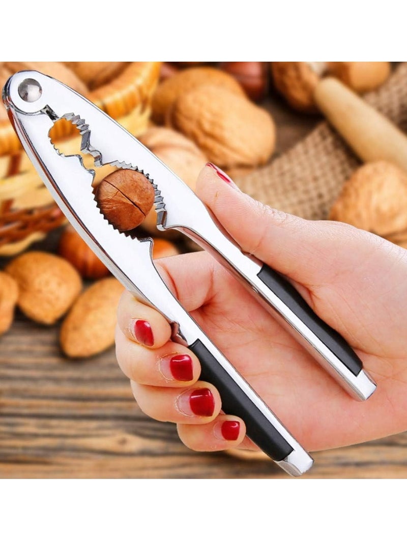 Oasisgalore - Nut Crackers Opener Seafood Sheller Heavy Zinc Alloy Nutcracker Pecan Walnut Plier Clip Tool with Non-Slip Handle - Image 1
