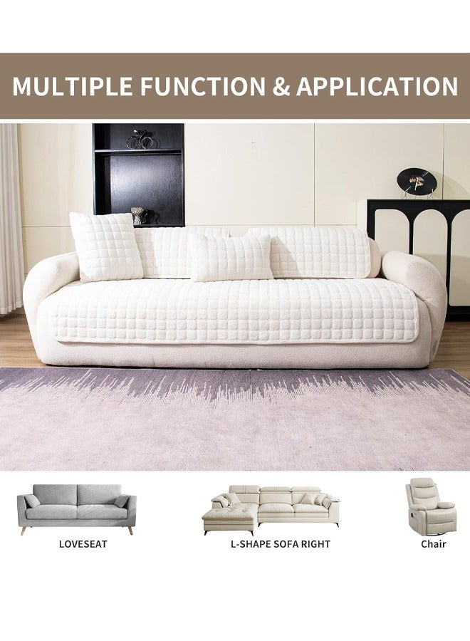 Sofa Cover, Velvet Couch Cover Anti-Slip Sectional Couch Covers  Super Soft Fuzzy  Sectional Couch Cover Non Slip Plush Warm Sofa Slipcover for Dogs Cats Pet Love Seat Recliner Armrest Backrest Cover