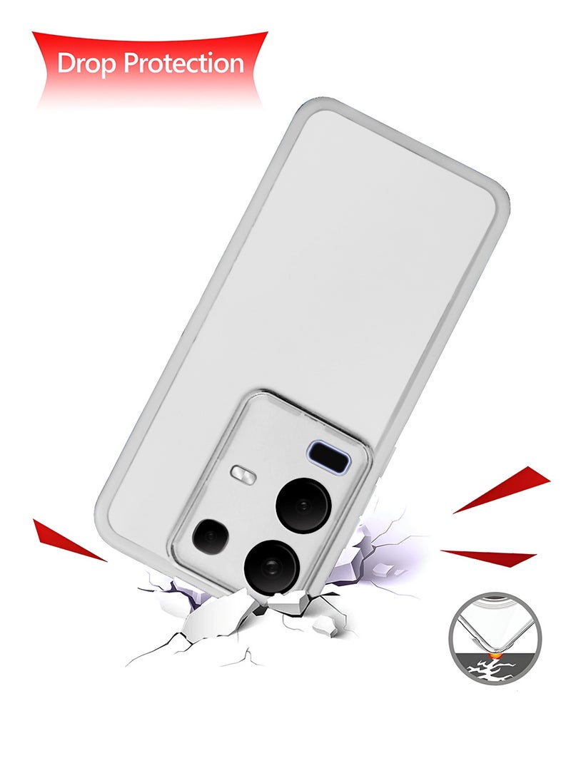 دبليو تيك غطاء خلفي أنيق مزود بحماية للكاميرا من السيليكون الشفاف الناعم ultra Thin مصمم لجهاز Infinix Note 50x 5G 2025 مع حواف كهربائية للكاميرا - أبيض - Image 3