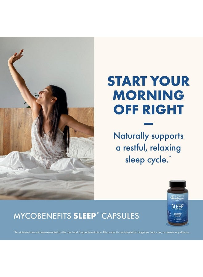 Host Defense MycoBenefits Sleep* Capsules - Rest Support for Healthy Sleep Quality - Calming Supplement with Magnesium, Lion's Mane & GABA - Aids Balanced Rest Cycles - 60 Capsules (30 Servings)* - Image 5