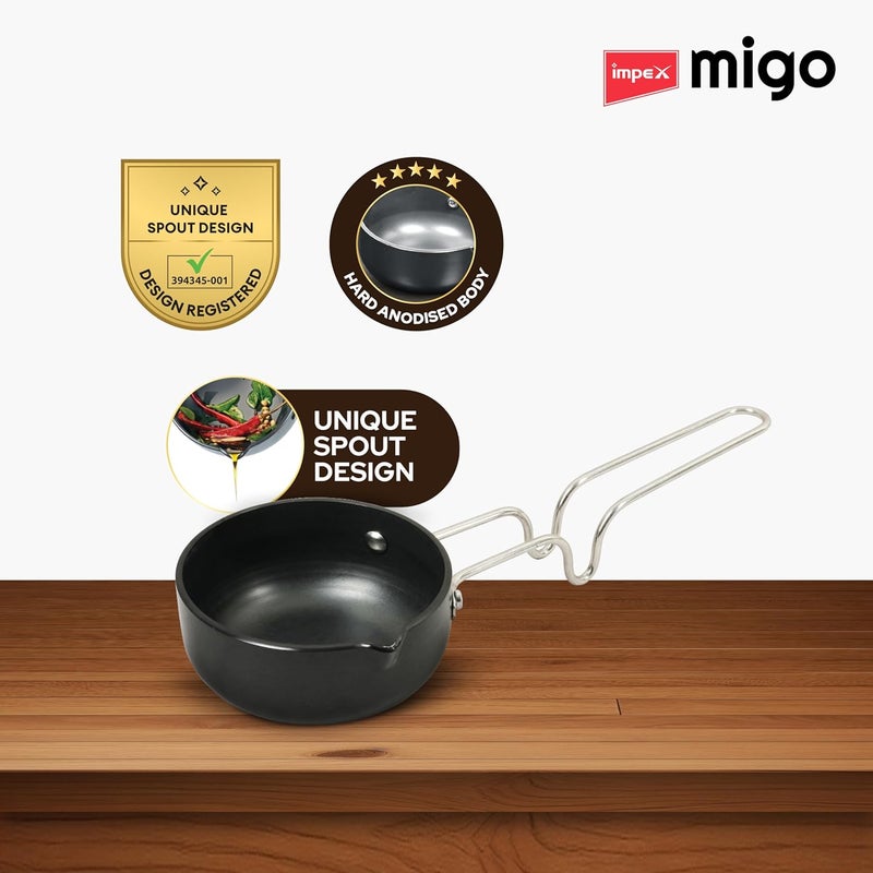 Impex 6 Pcs Nonstick Granite Cookware Set | 3 mm Thickness | Induction Bottom Cookware Set, Nonstick Cookware Set of Frypan, Kadai Pan, Tawa Pan, Tadka Pan and Milk Pan | 1 Year Warranty - Image 5
