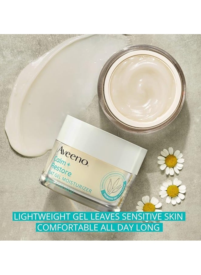 Aveeno Calm + Restore Oat Gel Facial Moisturizer for Sensitive Skin, Lightweight Gel Cream Face Moisturizer with Prebiotic Oat and Feverfew, Hypoallergenic, Fragrance- and Paraben-Free, 48g - Image 2