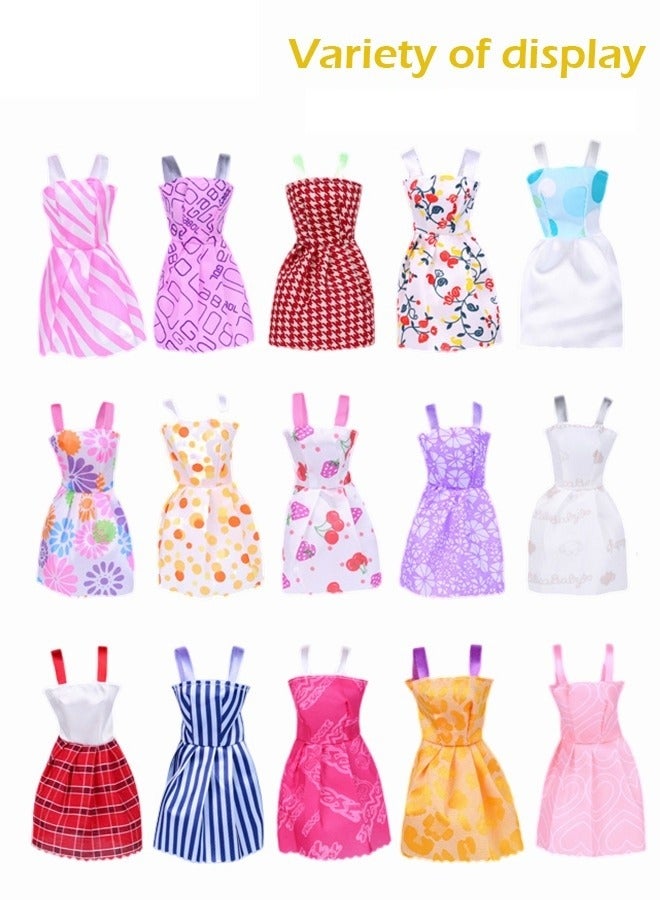 MIXDE 114 pcs Handmade Doll Clothes and Accessories Set Include 16 Dress 2 Crowns 6 Necklace 5 Shoes 14 hangers and 71 other accessories Suit for 30cm Doll Girls Gift Toys - Image 3