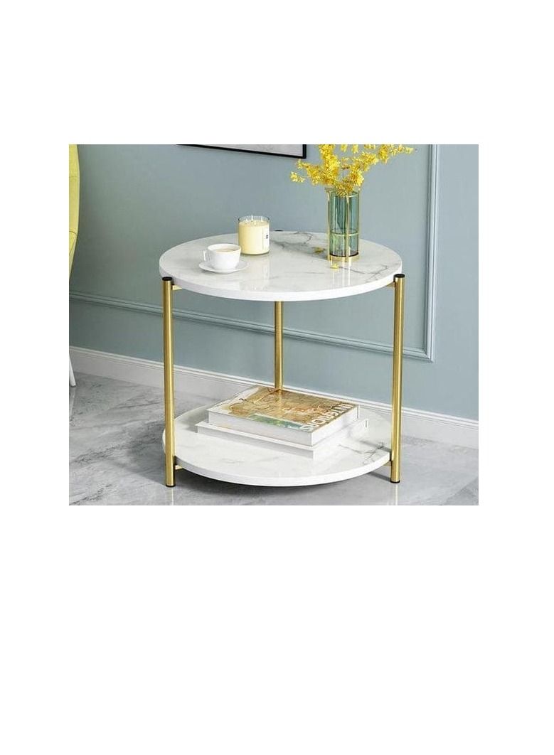 Generic Marble Texture Coffee Table Sofa Side Table Black White Round Square Tea Table for Light Luxury Living Room Furniture  - Image 1