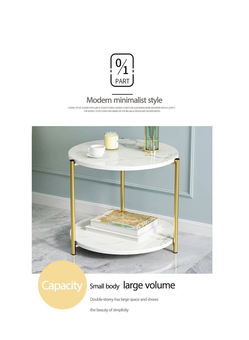 Generic Marble Texture Coffee Table Sofa Side Table Black White Round Square Tea Table for Light Luxury Living Room Furniture  - Image 3