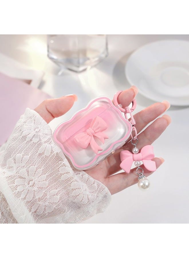 Wowwat for AirPods Pro 3 Case 2025,Cute 3D Bow Pattern Design AirPods Pro 3rd Generation Case Cover,Clear Soft TPU AirPod Pro 3 Cases with Butterfly Pearl Keychain and Cleaner Kit for Women Girls-Pink - Image 5
