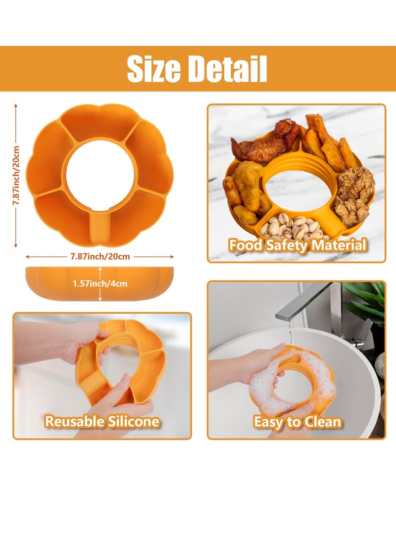 Excefore Snack Bowl for Stanley 40 oz Cup with Handle, Snack Tray on Top for Stanley Cup Accessories, Reusable Silicone Snack Ring for Tumbler, Gifts for Women, 40 oz, orange  - Image 1