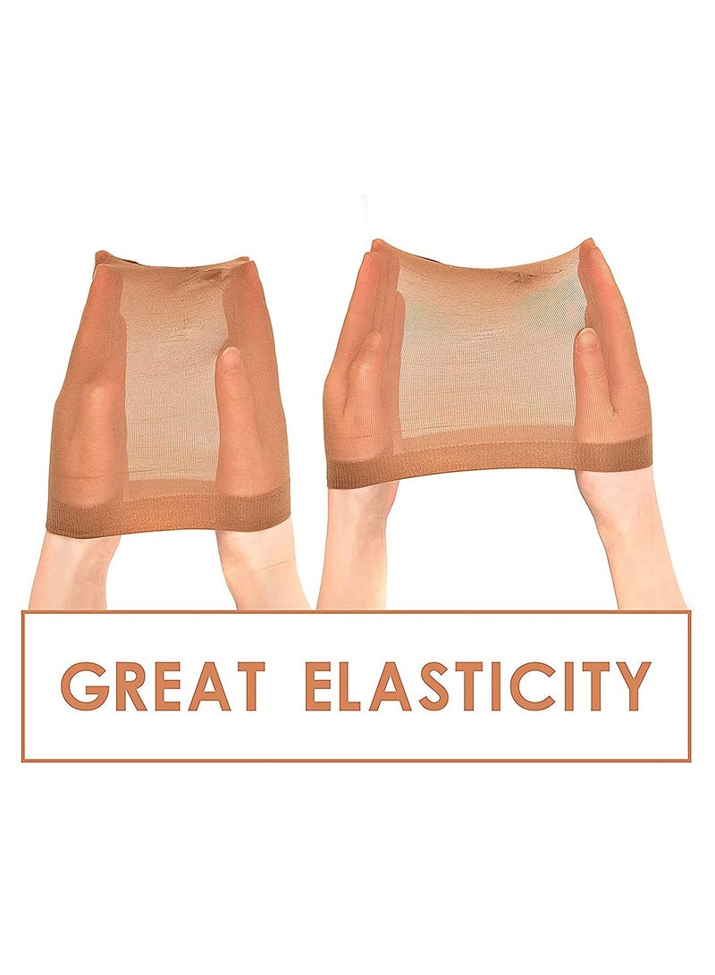 Estelle Wig Caps 4 Pcs Stretchy Nylon Wig Caps Stocking Caps For Wigs Wig Caps For Wigs Women (Light Brown) - Image 4