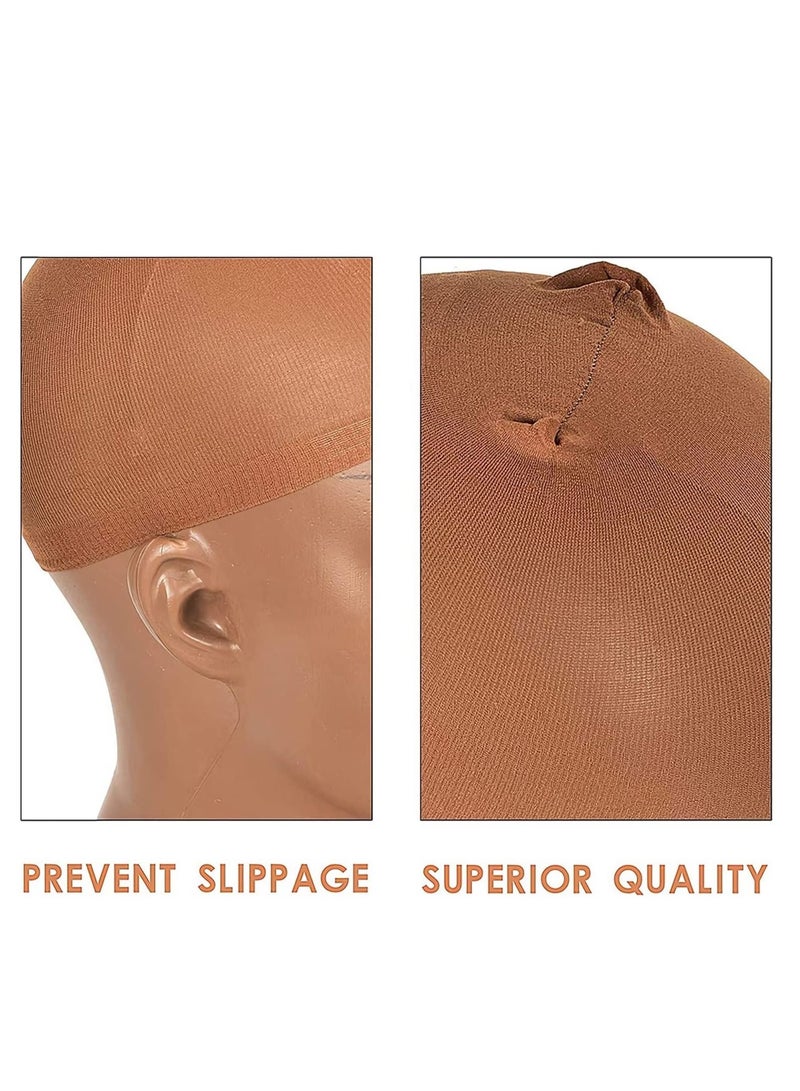 Estelle Wig Caps 4 Pcs Stretchy Nylon Wig Caps Stocking Caps For Wigs Wig Caps For Wigs Women (Light Brown) - Image 5