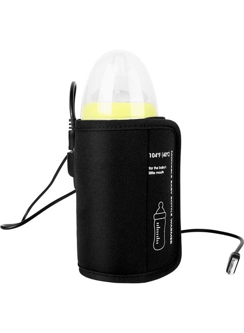 USB Bottle Warmer Bottle Heating Bag, Portable Baby Bottle Warmer Insulation Cover, Waterproof Milk Heat Keeper Car Baby Bottle Thermostat for Breastmilk and Formula with USB Cable