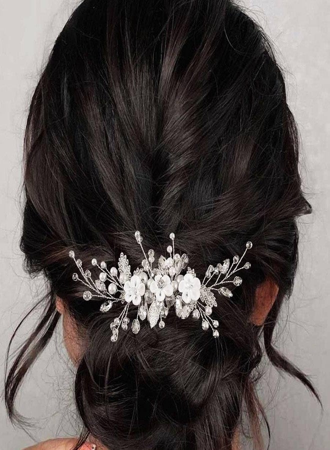 Latious Bridal Hair Comb Silver Wedding Hair Accessories Pearl Hair Clips for Women - Image 5