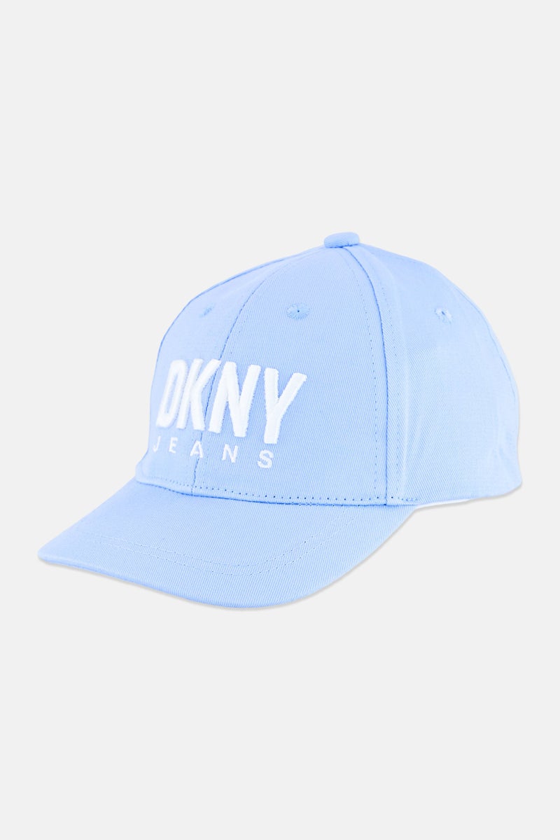 DKNY Kids Boy Embroidered Logo Cap, Light Blue - Image 1
