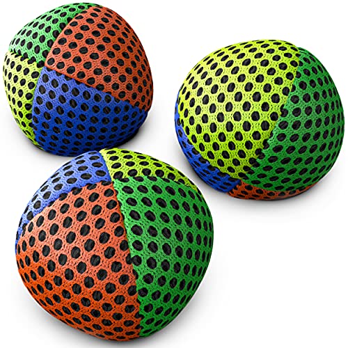 speevers Juggling Balls for Beginners and Professionals Set of 3 14 Colors Available 2 Layers of Net and Carry Case Xballs Juggling Balls Orange Green Yellow Blue 32 oz - Image 1